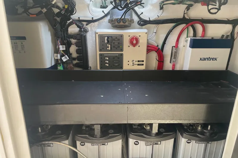  Yacht Photos Pics Electrical system of 2023 Conch 41 Center Console boat with Xantrex components.