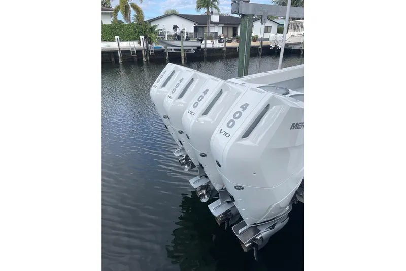  Yacht Photos Pics Four Mercury 400 V10 outboard engines on a 2023 Conch 41 Center Console boat.