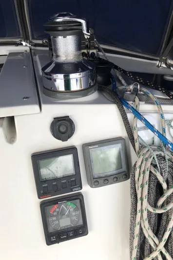 Papa Bob Yacht Photos Pics Sailing instruments and winch on a 1996 Catalina 42 MkII yacht.