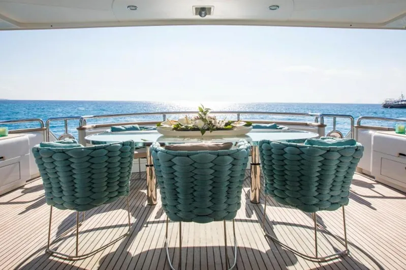 Mr & Mrs Smith Yacht Photos Pics Main deck aft dining area