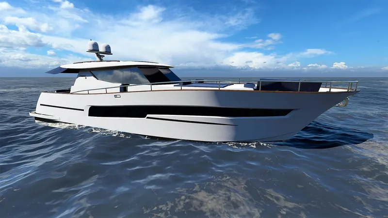70 St Yacht Photos Pics Luxury Monachus 70 ST yacht cruising on open sea, 2026 model.