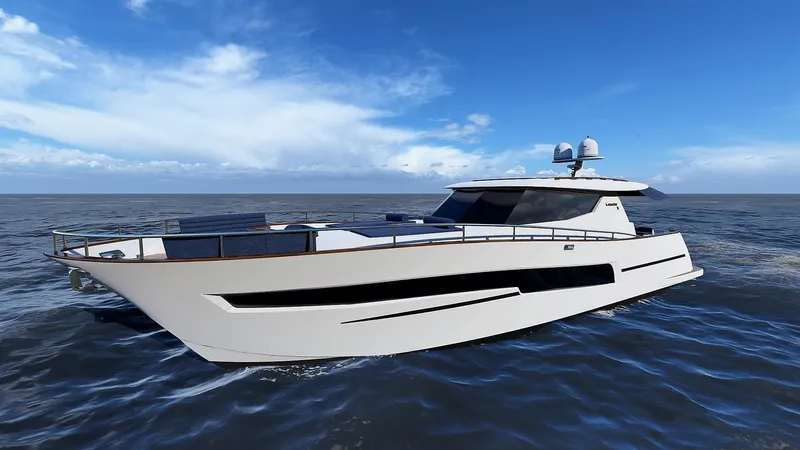 70 St Yacht Photos Pics Luxury Monachus 70 ST yacht cruising on open sea, 2026 model.