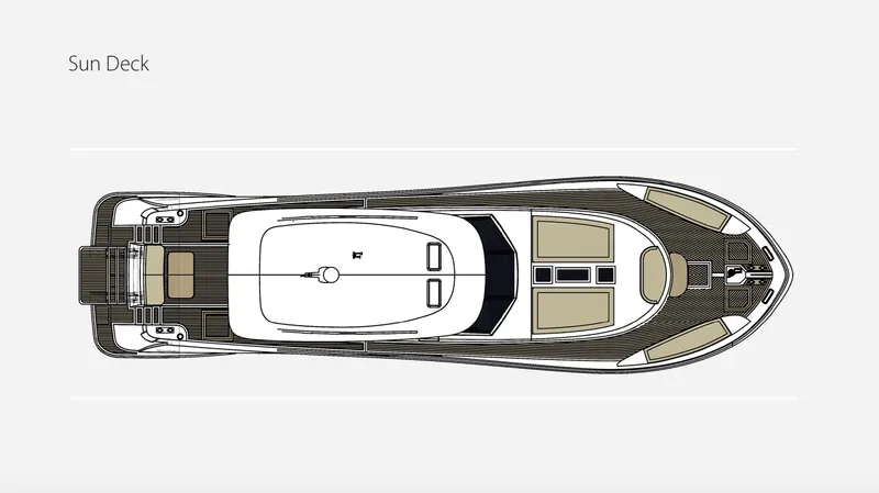 70 St Yacht Photos Pics Top view of 2026 Monachus 70 ST yacht sun deck layout.
