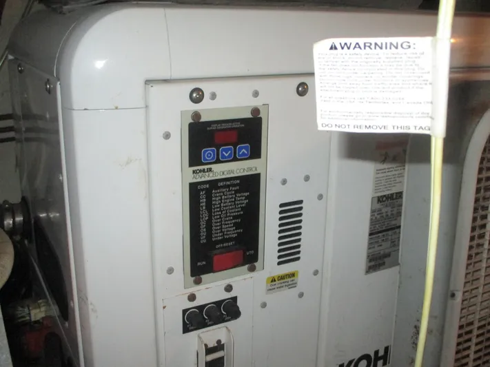  Yacht Photos Pics Kohler generator control panel on 1986 Hatteras 43 Double Cabin boat.