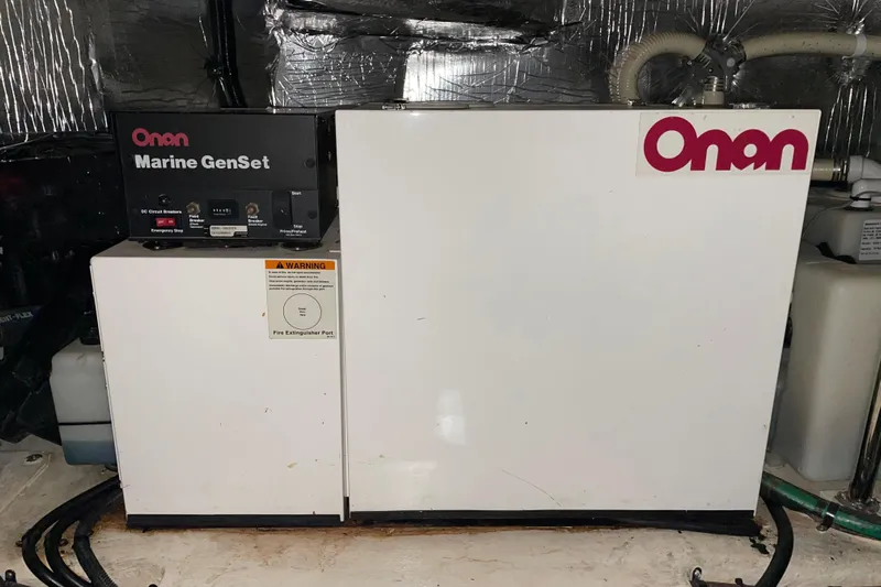  Yacht Photos Pics Onan Marine GenSet in 2002 Riviera 34 Convertible engine room.