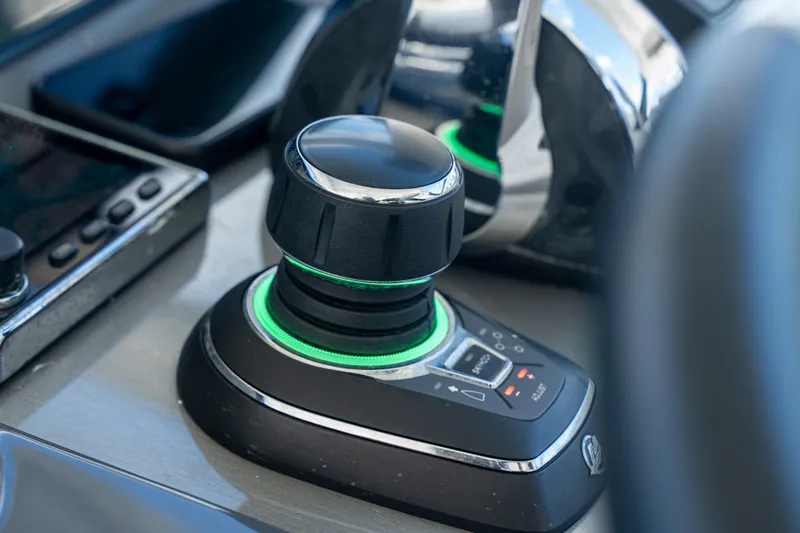  Yacht Photos Pics Joystick control on 2018 Cruisers Yachts 390 Express Coupe dashboard.