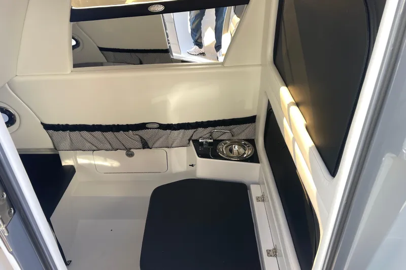  Yacht Photos Pics Interior of 2026 Nor- 390 Sport boat, featuring sleek seating and modern design elements.