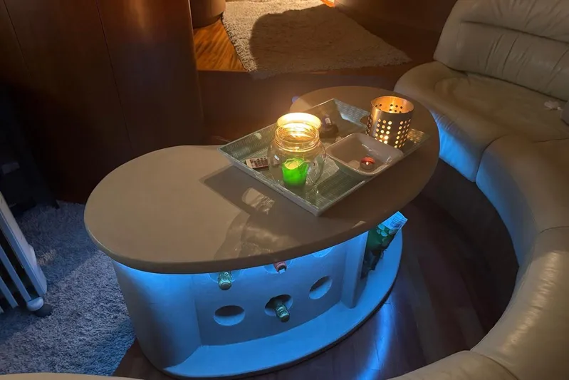  Yacht Photos Pics Luxurious Aicon 56 yacht interior with ambient lighting and elegant decor, 2006 model.