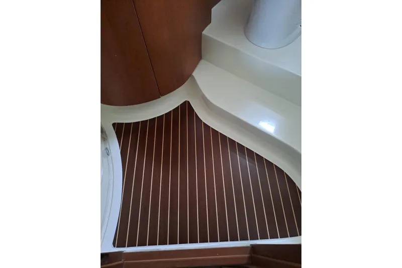  Yacht Photos Pics Luxury yacht interior with wood flooring, Aicon 56, 2006 model.