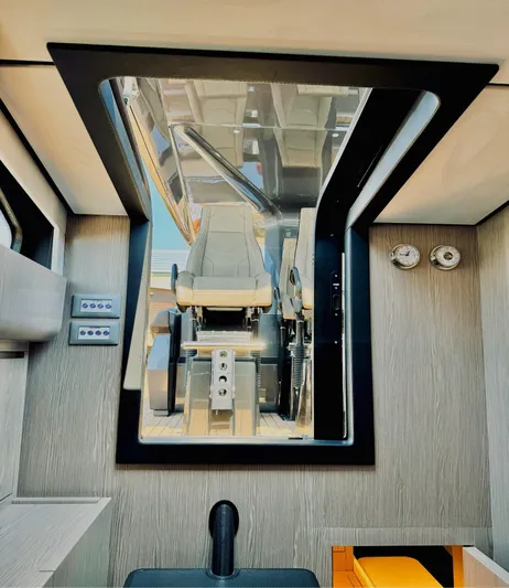  Yacht Photos Pics Interior view of 2025 Anvera 58 yacht showcasing modern design and luxurious features.