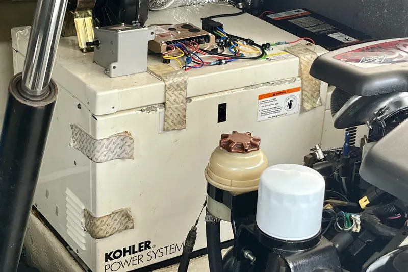  Yacht Photos Pics Kohler power system in a 2005 Regal Commodore 3560 boat engine compartment.
