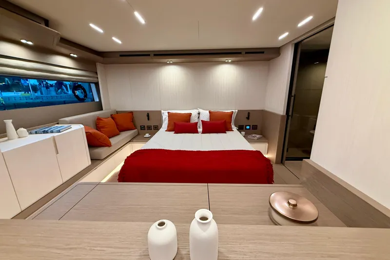  Yacht Photos Pics Luxurious interior of 2026 Pardo Yachts E72 with modern design and elegant decor.