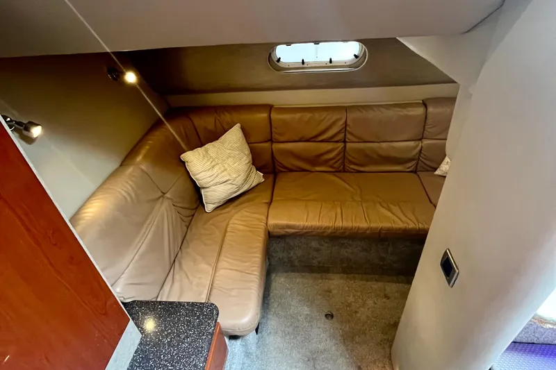 Talitoo Yacht Photos Pics Luxurious leather seating area inside a 2006 Formula 37 PC yacht cabin.