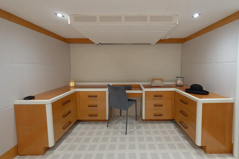 Whistle Yacht Photos Pics Luxurious 2012 Lazzara Breeze yacht interior with modern wooden cabinetry and elegant decor.