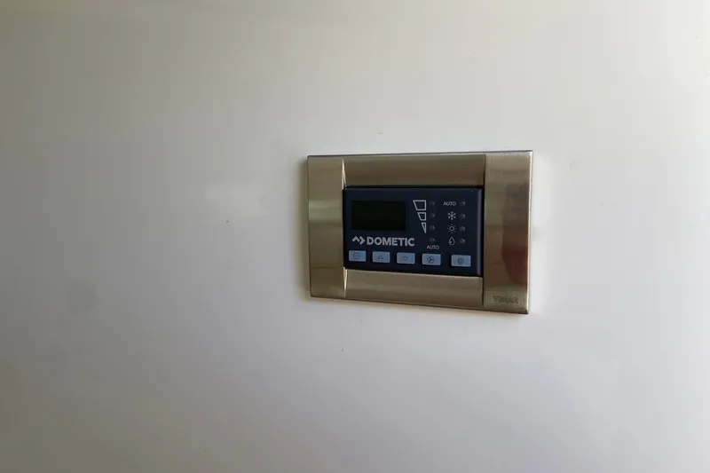  Yacht Photos Pics Dometic control panel on 2024 Boston Whaler 320 Vantage boat interior.