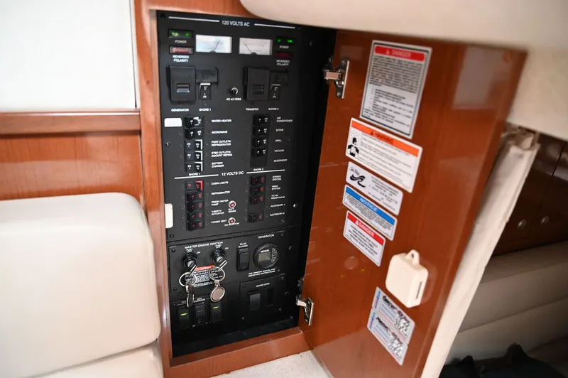 Pamlico Pirate Yacht Photos Pics Electrical panel of 2008 Sea Ray 350 Sundancer.