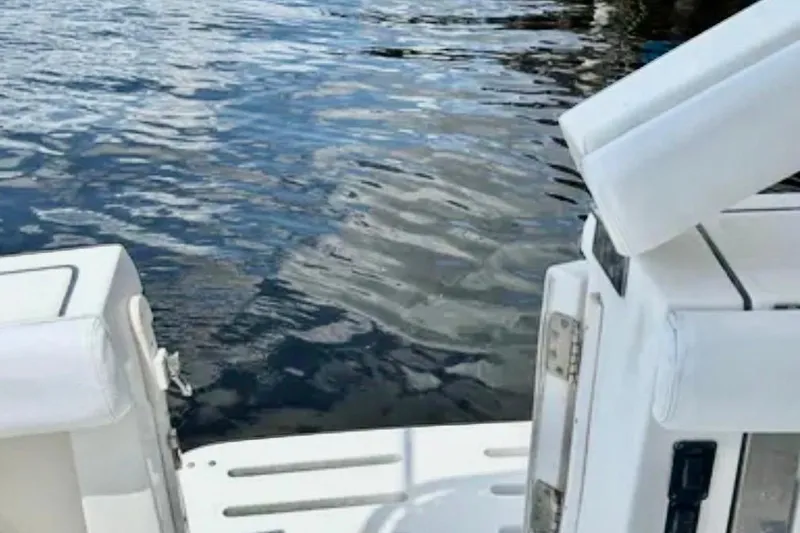  Yacht Photos Pics 2000 Tiara 37 Open boat deck with water view.