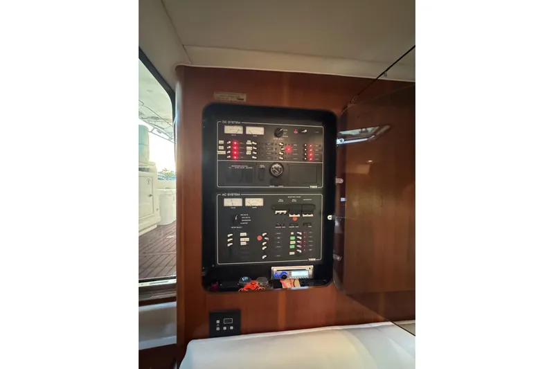  Yacht Photos Pics Electrical panel inside 2000 Tiara 37 Open yacht, featuring AC and DC systems.