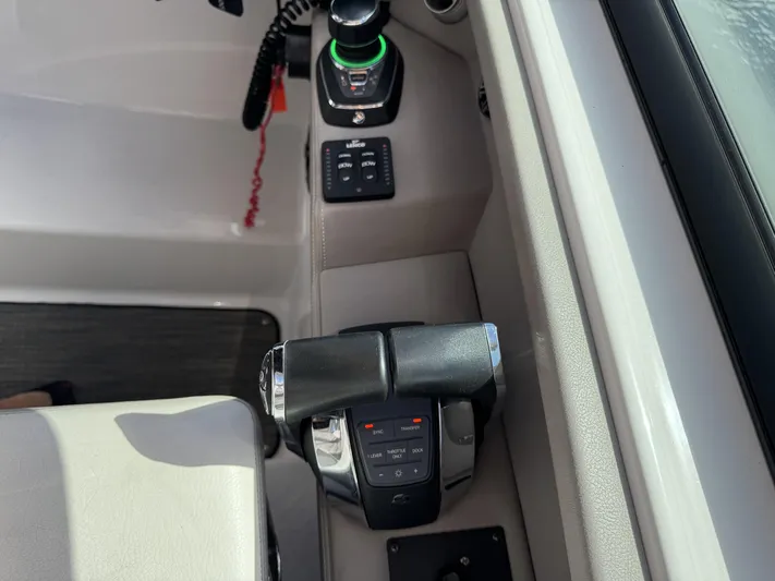 Love You More Yacht Photos Pics 2019 Four Winns 350H boat control panel with throttle and joystick.