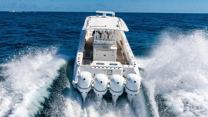 Batavia Yacht Photos Pics 2019 HCB 42 Siesta boat cruising on open ocean waters.