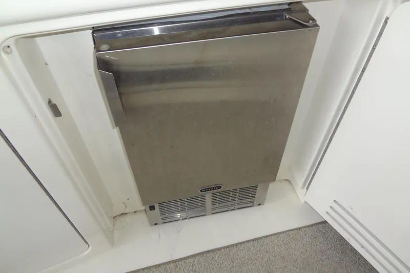 Shel 'b' Gale Yacht Photos Pics Stainless steel refrigerator on 2001 Sea Ray 380 Sundancer yacht.