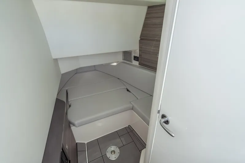 Pellicano Yacht Photos Pics 2023 Aviara AV36 OB cabin interior with modern design and comfortable seating.