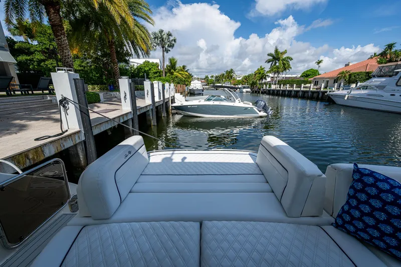 Sea N Starrs Yacht Photos Pics Luxurious 2012 Sea Ray 540 Sundancer yacht docked in a scenic marina.