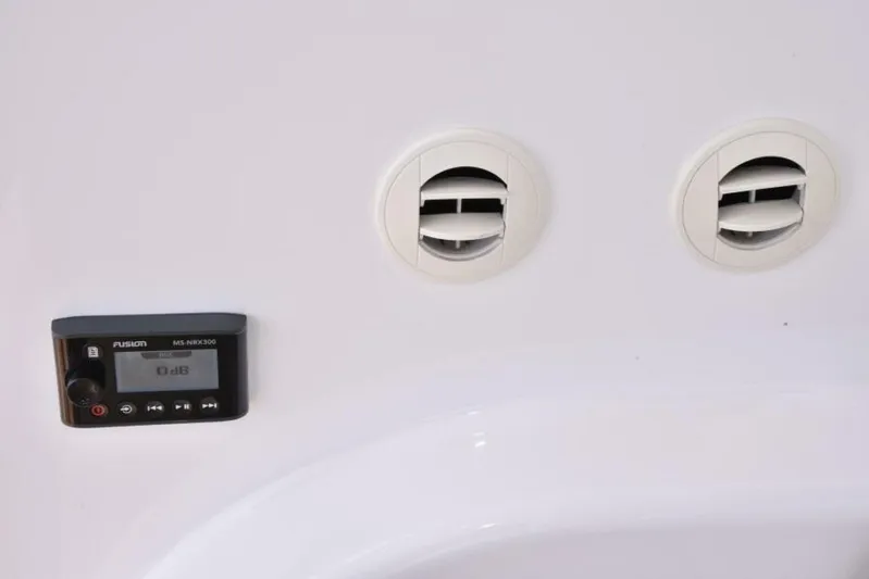 Another Day In Paradise Yacht Photos Pics Control panel and air vents on 2017 Viking 80 Sky Bridge yacht interior.