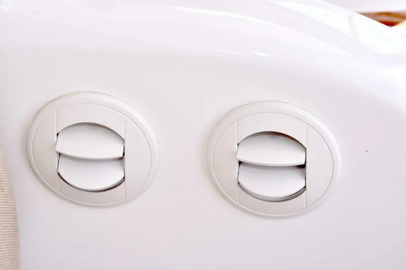 Another Day In Paradise Yacht Photos Pics Air vents on a 2017 Viking 80 Sky Bridge yacht interior.