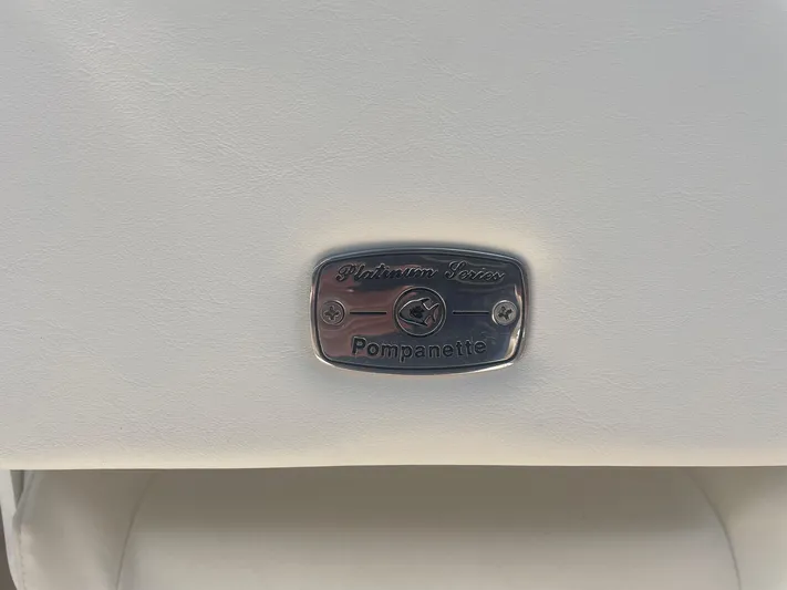  Yacht Photos Pics 2007 Grady-White Express 360 boat interior with Pompanette Platinum Series emblem.
