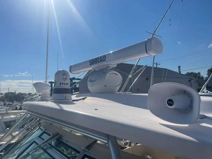 Yacht Photos Pics 2007 Grady-White Express 360 boat with Simrad radar and FLIR system under sunny sky.