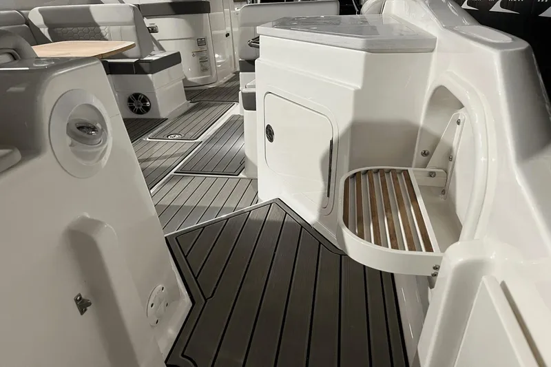  Yacht Photos Pics 2024 Sea Ray SDX 290 interior with sleek seating and modern design elements.