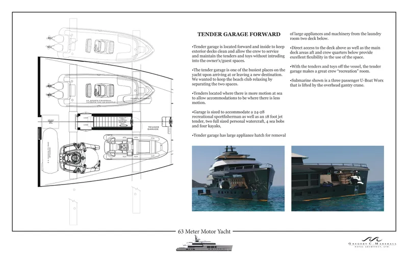 Project Metaverse Yacht Photos Pics Delta Gregory C Marshall 63m NFT 2027 yacht design with tender garage forward.