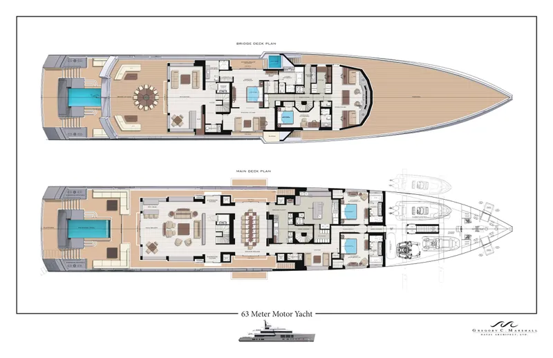 Project Metaverse Yacht Photos Pics 2027 Delta Gregory C Marshall 63m NFT yacht floor plan, luxury design layout.