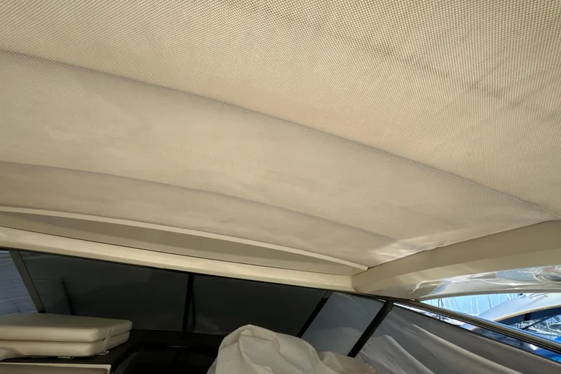  Yacht Photos Pics Interior view of 2011 Azimut Atlantis 40 yacht with fabric ceiling detail.