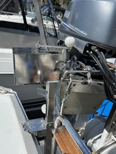 Thunderbolt Yacht Photos Pics 1988 Riviera Convertible boat with Yamaha four-stroke outboard motor and stainless steel components.