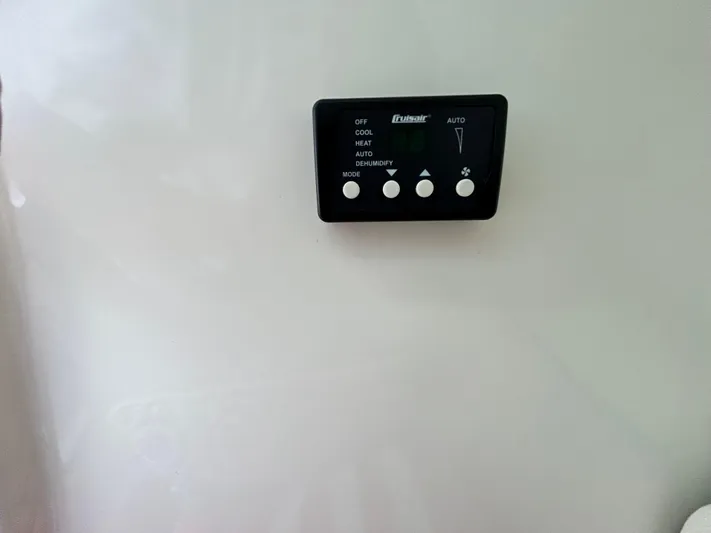  Yacht Photos Pics Control panel on a 2017 Boston Whaler 320 Vantage boat interior.