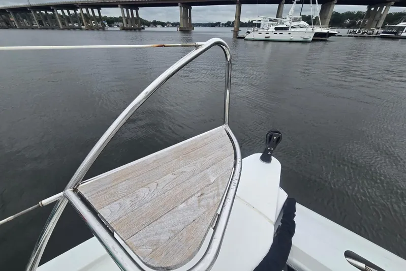 Sol Mates Yacht Photos Pics 2018 Fountaine Pajot SABA 50 catamaran with bridge view in the background.