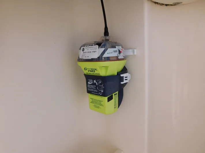 Here & Now Yacht Photos Pics Emergency beacon on 2018 Grady-White Freedom 375 boat.