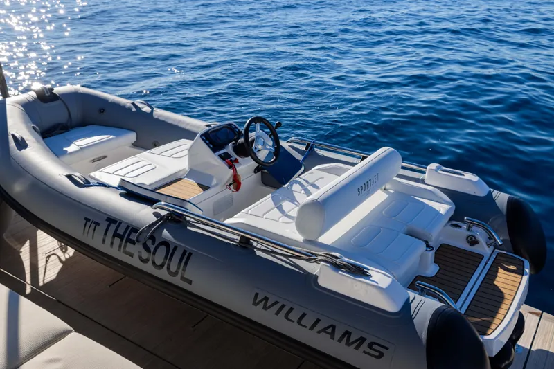  Yacht Photos Pics Luxury yacht tender on water, Ferretti Yachts INFYNITO 80, 2025 model.