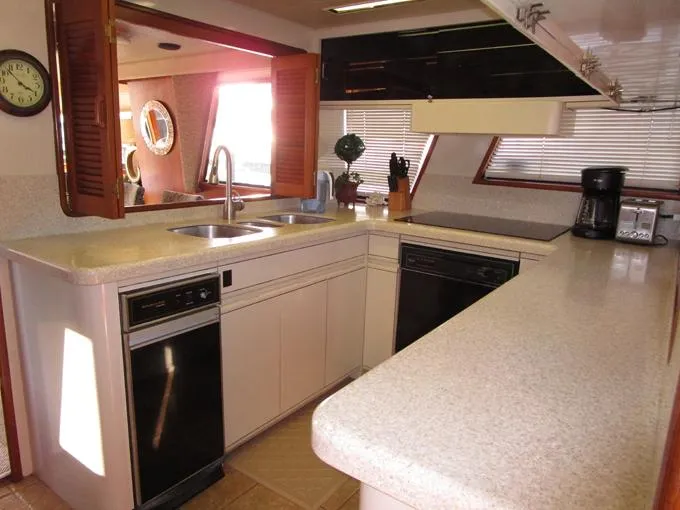 Sunset Drifter Yacht Photos Pics Galley Looking to Port