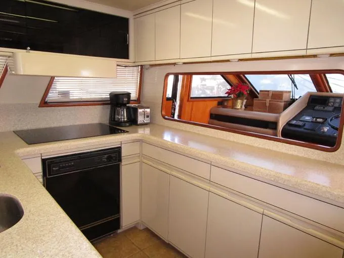 Sunset Drifter Yacht Photos Pics Galley Looking to Port