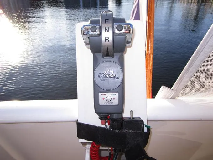 Sunset Drifter Yacht Photos Pics Aft Deck Controls with Thruster