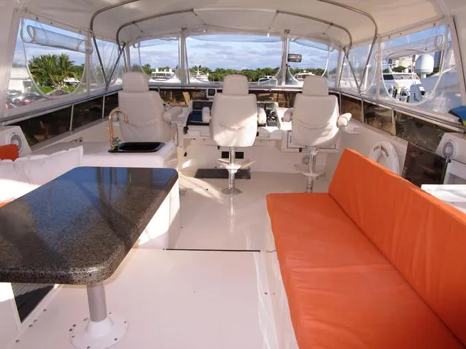 Sunset Drifter Yacht Photos Pics Flybridge Looking Forward