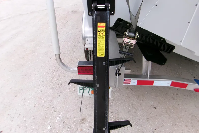  Yacht Photos Pics Trailer hitch and winch system of 2026 Contender 28 Tournament boat.