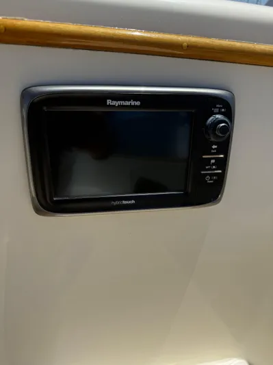 Bolero Yacht Photos Pics Raymarine navigation system on 2012 Morris M29 boat dashboard.