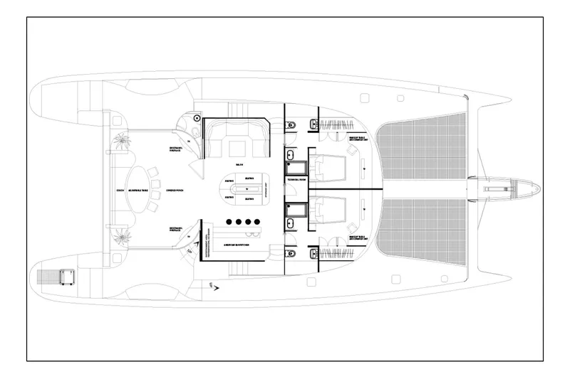 Lyfe At Sea Yacht Photos Pics Floor plan of 2015 Magic Yachts Custom model, showcasing interior layout and design.