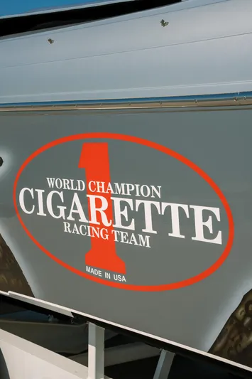  Yacht Photos Pics 2017 Cigarette 50 Marauder boat with World Champion Racing Team logo.