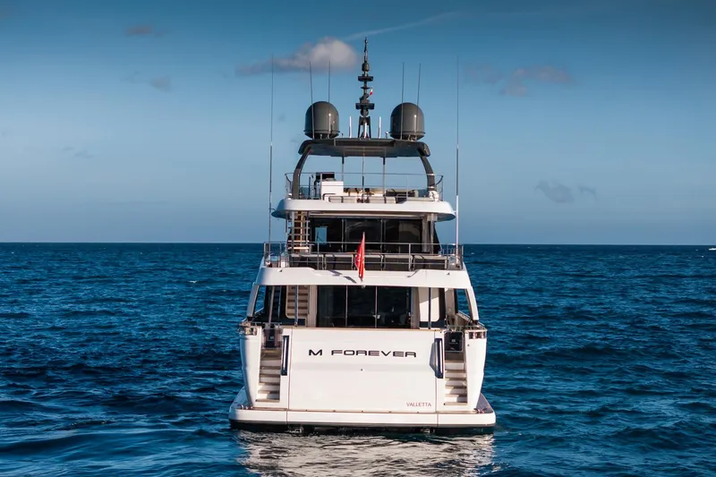 M Forever Yacht Photos Pics Luxury yacht Custom Line Navetta 33, 2021 model, sailing on open sea.