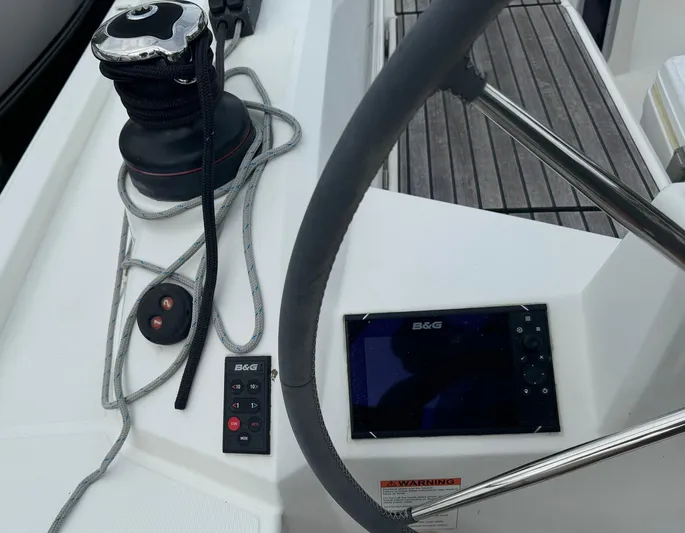 Odyssey Yacht Photos Pics Beneteau Oceanis 40.1 cockpit with B&G navigation system and winch, 2021 model.